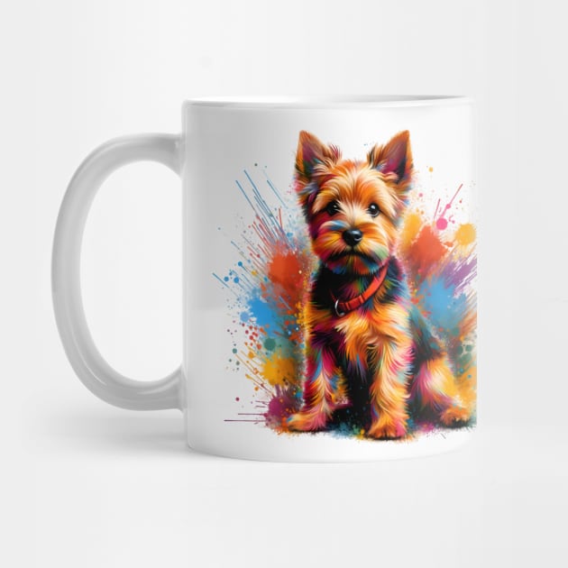 Vibrant Norfolk Terrier in Colorful Splash Paint Art by ArtRUs